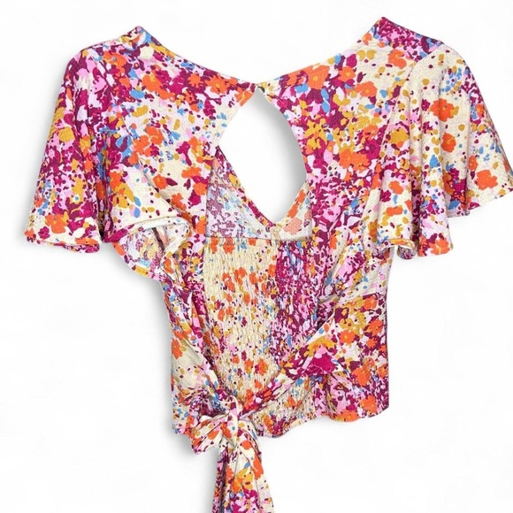 🌸Anthropologie Flutter Hem Floral Top - M🌸 - Picture 8 of 9